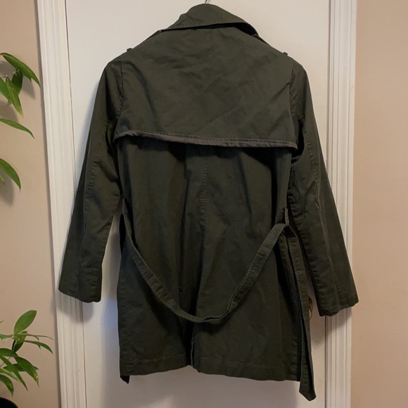 Forever 21 Hunter Green Trench Coat - Picture 3 of 4